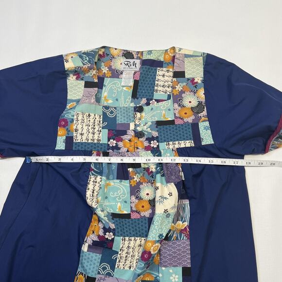 RM Dress Womens Small Floral Patchwork Hawaiian Button Front Made USA Pockets - Picture 6 of 8